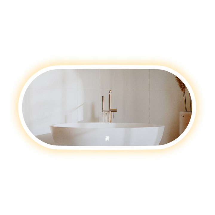 Neptun lustro LED owalne piaskowane - obrazek 4